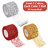 Gorgecraft 3 Rolls 3 Colors Glitter Sequin Deco Mesh Ribbons ORIB-GF0001-05-2