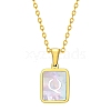 Shell Rectangle Pendant Initial Necklaces PW-WGEBFCF-17-1