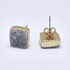 Natural Dyed Druzy Quartz Stud Earrings EJEW-P165-A07-3