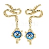 Rack Plating Eye Brass Stud Earrings EJEW-C108-07G-04-1