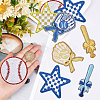 16Pcs 7 Styles Sports Theme Polyester Iron on/Sew on Patches DIY-GF0013-80-3
