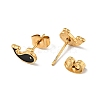 Ion Plating(IP) Enamel Dolphin Stud Earrings with 316 Surgical Stainless Steel Pins EJEW-A081-02G-3