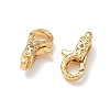Textured Brass Micro Pave Cubic Zirconia Lobster Claw Clasps KK-Z136-22G-02-2