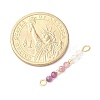 Faceted Round Natural Quartz Crystal & Ruby & Pink Tourmaline Beaded Connector Charms PALLOY-JF03530-09-4