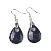 Natutal Dyed Lapis Lazuli Dangle Earrings EJEW-F343-A09-2