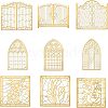 Olycraft 9Pcs 9 Styles Nickel Self-adhesive Picture Stickers DIY-OC0004-32-1