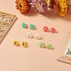 Resin Flower Stud Earrings X-EJEW-JE05230-2