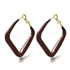 Brass Rhombus Hoop Earrings LS-EJEW-A121-12D-G-2