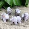 Natural Lepidolite Carved Bear Figurines PW-WG46D68-01-3