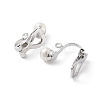 304 Stainless Steel Clip-on Earring Findings with Imitation Pearl Plastic Beaded STAS-H216-03A-P-2