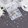 Beebeecraft 40Pcs 2 Colors Brass Stud Earring Findings KK-BBC0002-80-7