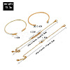 4Pcs 4 Styles Feather & Flat Round Alloy with Crystal Rhinestone Cuff Bangles & Link Bracelets FS-WGEDE23-01-4