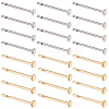 300Pcs 2 Colors 304 Stainless Steel Flat Round Blank Peg Stud Earring Findings STAS-SC0021-53-1