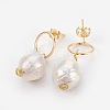 Baroque Pearl Keshi Pearl Dangle Earrings EJEW-JE02835-2