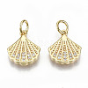 Brass Micro Pave Clear Cubic Zirconia Charms ZIRC-S067-182-NF-1