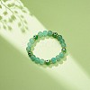 Natural Green Aventurine & Lampwork Evil Eye Round Beaded Stretch Bracelet BJEW-JB08713-07-2