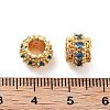 Brass Micro Pave Clear Cubic Zirconia European Beads KK-S394-03B-3