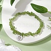 Natural Peridot Stretch Bracelets BJEW-JB11147-06-2