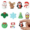 10Pcs 10 Styles Christmas Food Grade Eco-Friendly Silicone Focal Beads SIL-YW0001-30-1