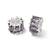 Brass Micro Pave Cubic Zirconia European Beads KK-B142-13C-02S-2