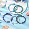 Dyed Natural Weathered Agate Round Beads Stretch Bracelets BJEW-JB11080-5