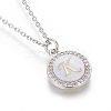 Brass Initial Pendant Necklaces NJEW-I230-24P-K-3