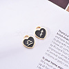 Light Gold Plated Alloy Enamel Pendants ENAM-R055-05B-10