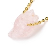 Natural Rose Quartz Irregular Nugget Pendant Necklace G-E155-03G-02-2