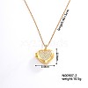 European and American Fashion Heart Shaped Brass Crystal Rhinestone Locket Pendant Necklaces CW4614-2-1