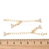 Brass Micro Pave Cubic Zirconia Chain Extender with Glass KK-U052-05G-3