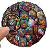 50Pcs Glass Painting Theme PVC Self Adhesive Stickers STIC-G001-03-1