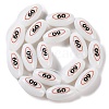 Printing Glass Oval Beads for Necklaces Bracelets Making GLAA-B020-01A-11-3