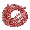 Frosted Transparent Glass Bead Strands X1-GLAA-P065-8mm-06-5