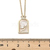 Arch with Flower Brass Enamel Pendant Necklaces NJEW-H051-06G-5