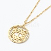 Brass Micro Pave Clear Cubic Zirconia Pendant Necklaces NJEW-E153-01T-3