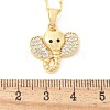 Brass Micro Pave Clear Cubic Zirconia Pendant Necklaces for Women NJEW-M084-02G-02-3