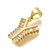 Rack Plating Brass Micro Pave Cubic Zirconia Pendants KK-L226-100G-Y-2