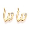 Brass Micro Pave Cubic Zirconia Charms KK-N263-97G-W-1