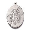 304 Stainless Steel Lady of Guadalupe Pendants STAS-Z007-13-1