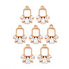 Rack Plating Brass Micro Pave Clear Cubic Zirconia Pendants X-KK-T060-27-RS-1