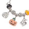 Halloween Alloy Enamel Charm Bracelets BJEW-JB12008-3
