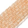 Transparent Crackle Glass Beads Strands GLAA-D025-01F-1