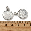 Rack Plating Brass Pave Natural White Shell Pendants KK-U025-11P-01-3