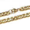 304 Stainless Steel Cuban Link Chain Necklaces and Bracelets Jewelry Sets SJEW-O065-B-05G-1