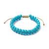 Round Synthetic Turquoise  Braided Bead Bracelets BJEW-JB11160-01-1