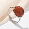 Half Round Natural Red Jasper Finger Rings X-RJEW-M062-01P-19-1