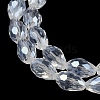 Transparent Electroplate Glass Beads Strands EGLA-N013-T6mm-B-M-4