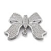 Brass Micro Pave Clear Cubic Zirconia Fold Over Clasps KK-Z080-02P-1