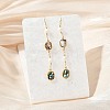 Oval Brass Imitation Pearl Dangle Earrings KK-D301-03G-1