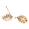 Rack Plating Horse Eye Brass Clear Cubic Zirconia Stud Earrings EJEW-M090-14G-2